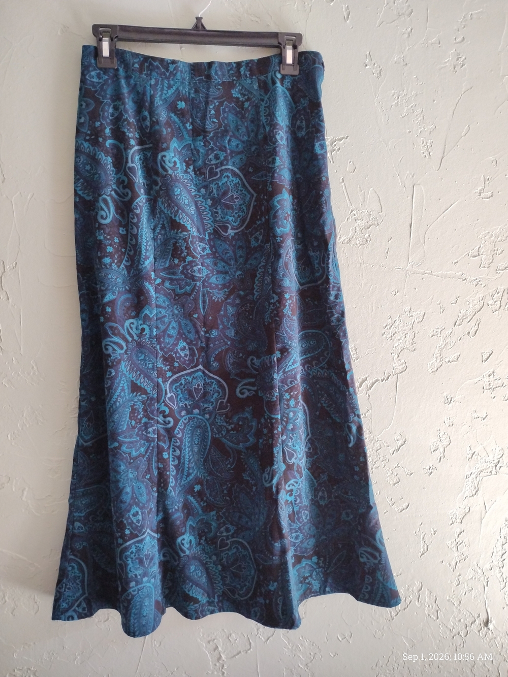 Blue Paisley A-Line Women's Skirt Small